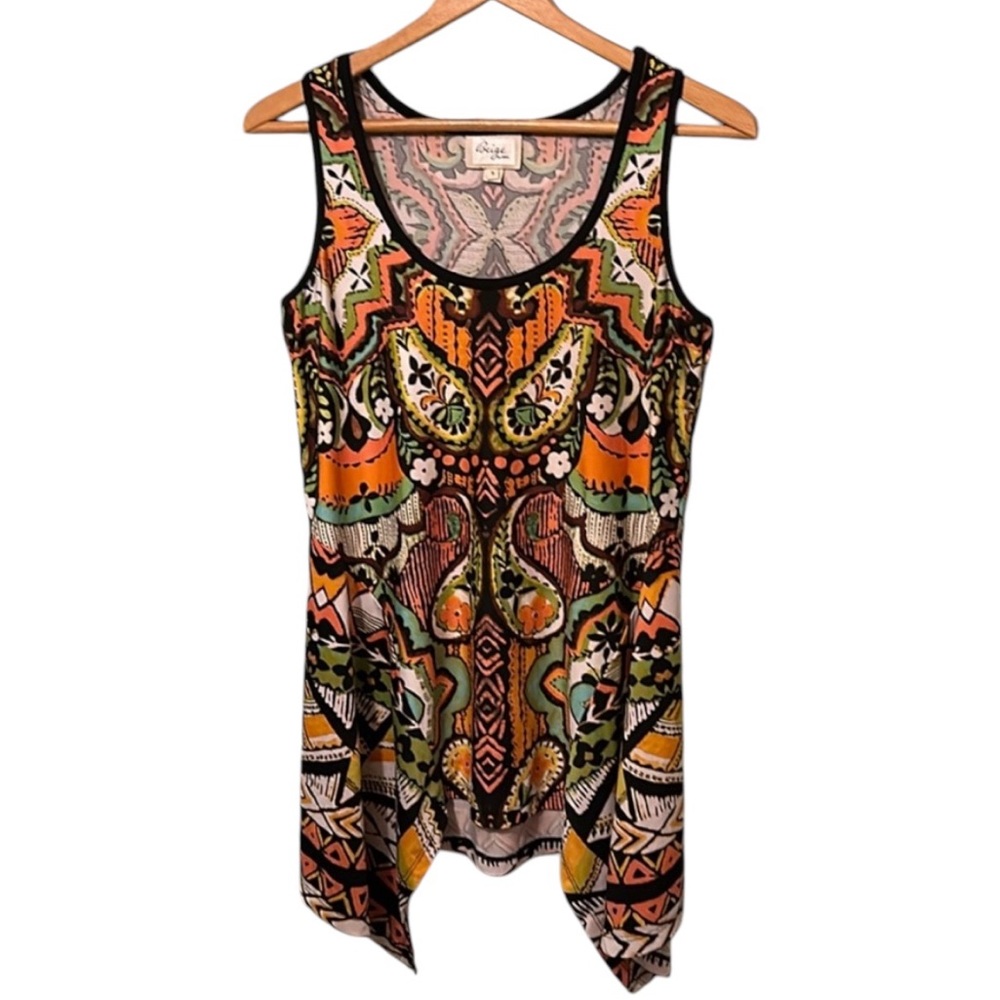 A1- Beige by ECI- orange black white yellow green brown tank beige small sm s